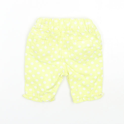 Cherokee Girls Yellow Polka Dot  Cropped Jeans Size 9-12 Months