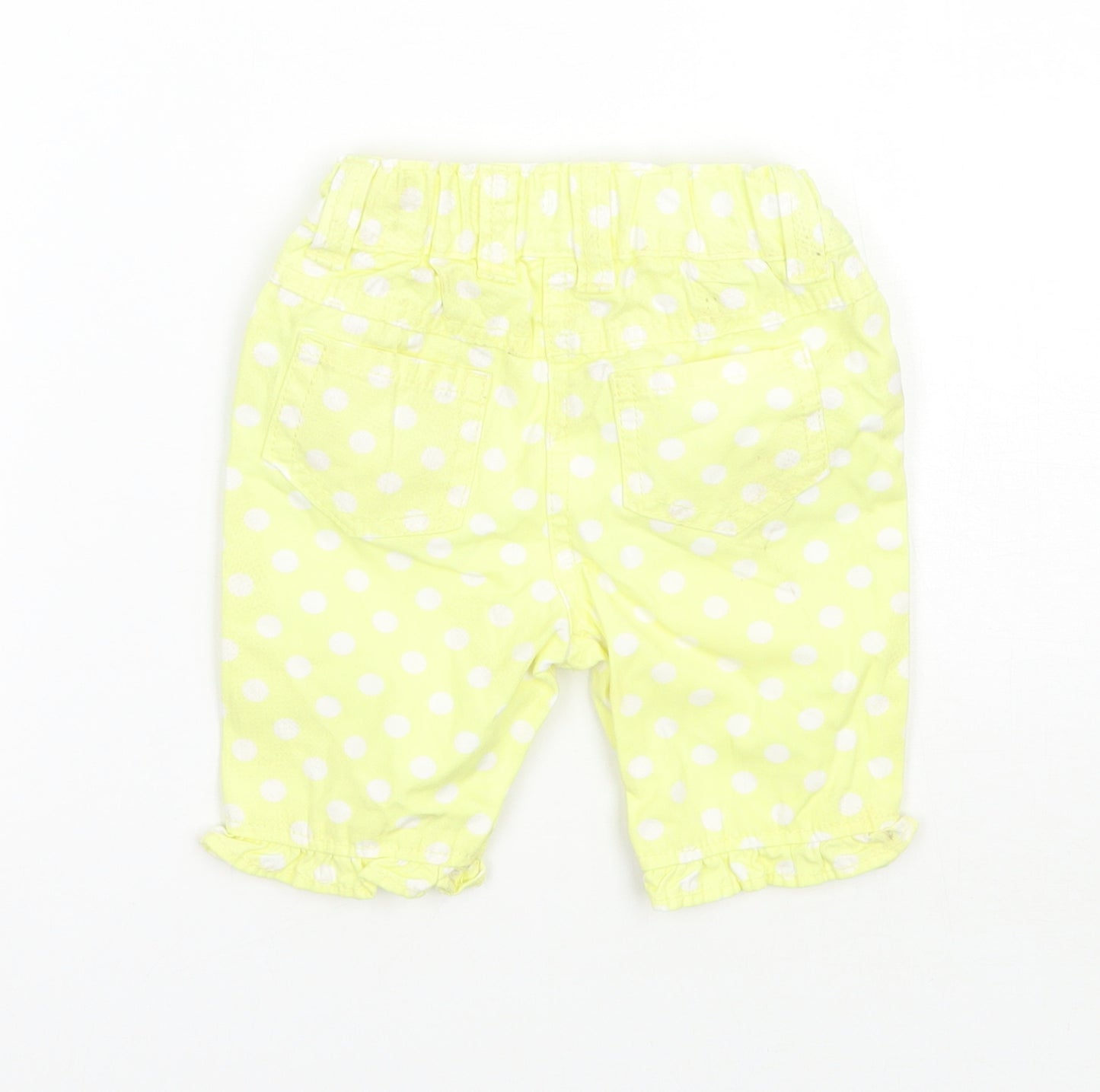 Cherokee Girls Yellow Polka Dot  Cropped Jeans Size 9-12 Months