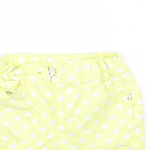 Cherokee Girls Yellow Polka Dot  Cropped Jeans Size 9-12 Months