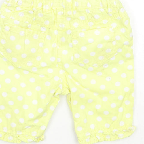 Cherokee Girls Yellow Polka Dot  Cropped Jeans Size 9-12 Months
