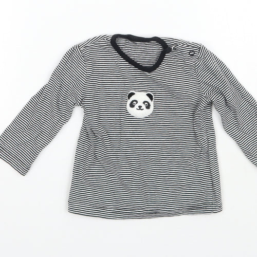 George Boys White Striped  Basic T-Shirt Size 6-9 Months