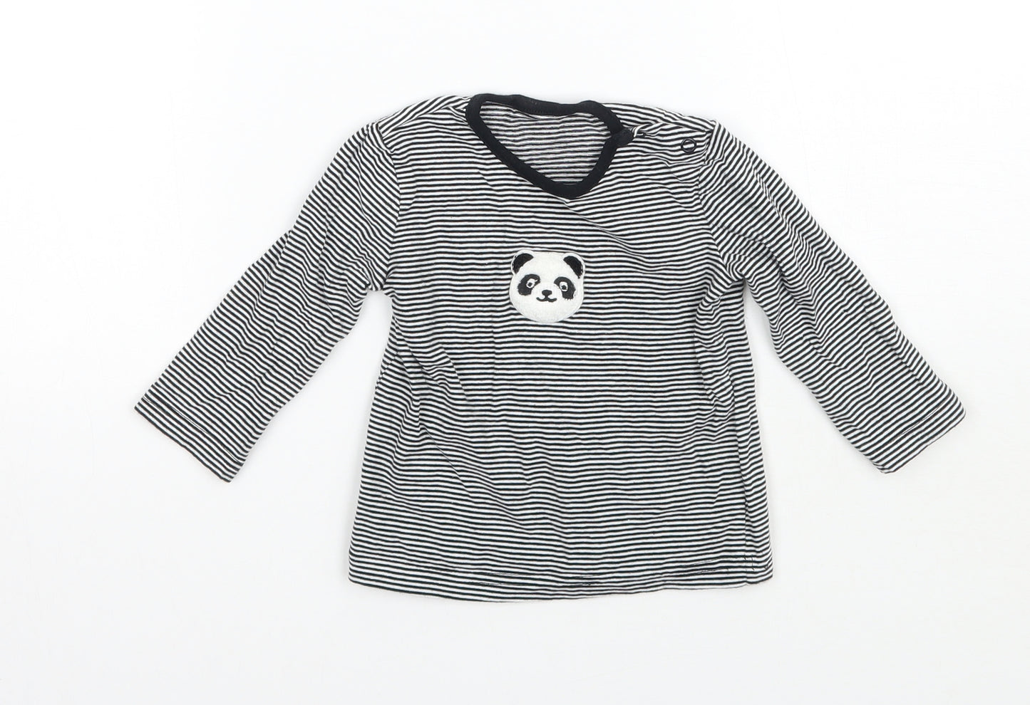 George Boys White Striped  Basic T-Shirt Size 6-9 Months
