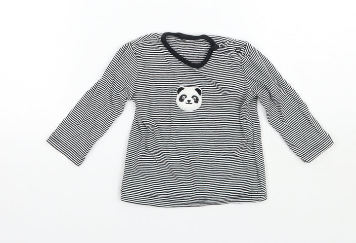 George Boys White Striped  Basic T-Shirt Size 6-9 Months