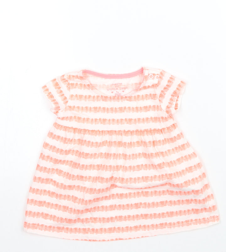 F&F Girls White Striped Basic Blouse Size 3-6 Months