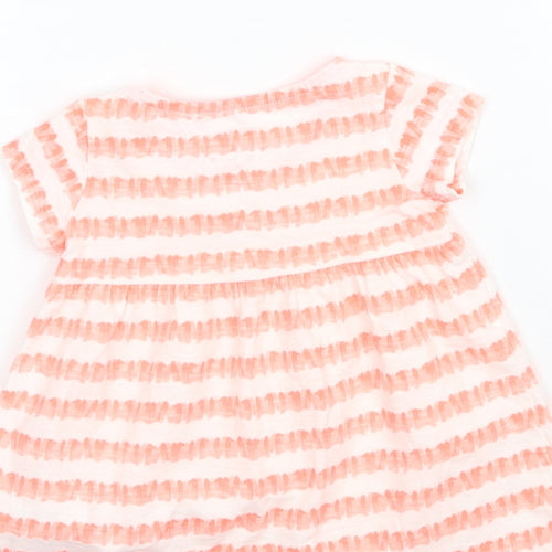 F&F Girls White Striped  Basic Blouse Size 3-6 Months