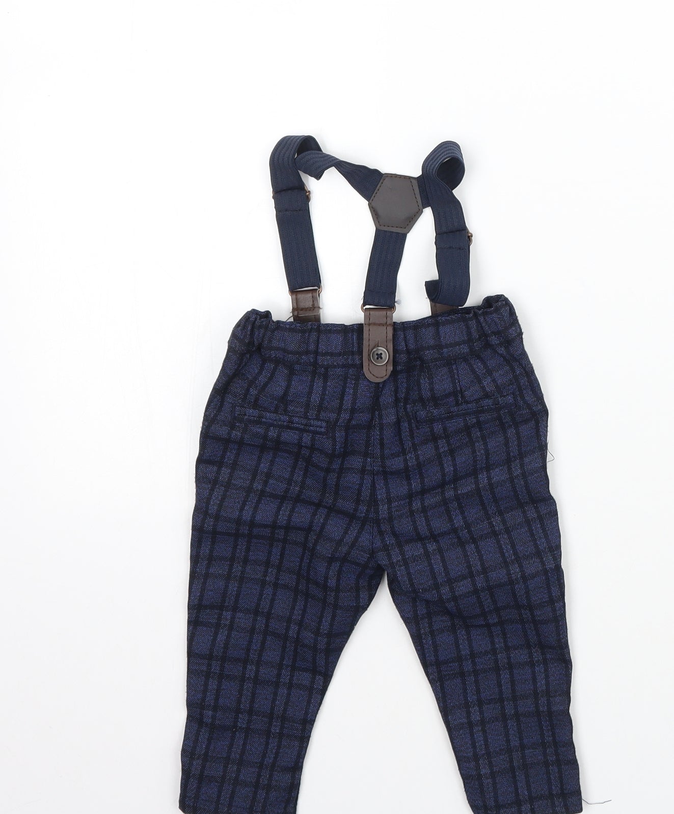 Primark Boys Blue Check  Capri Trousers Size 6-9 Months