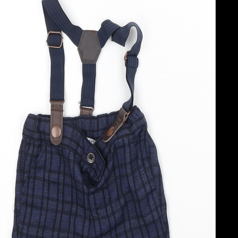 Primark Boys Blue Check  Capri Trousers Size 6-9 Months