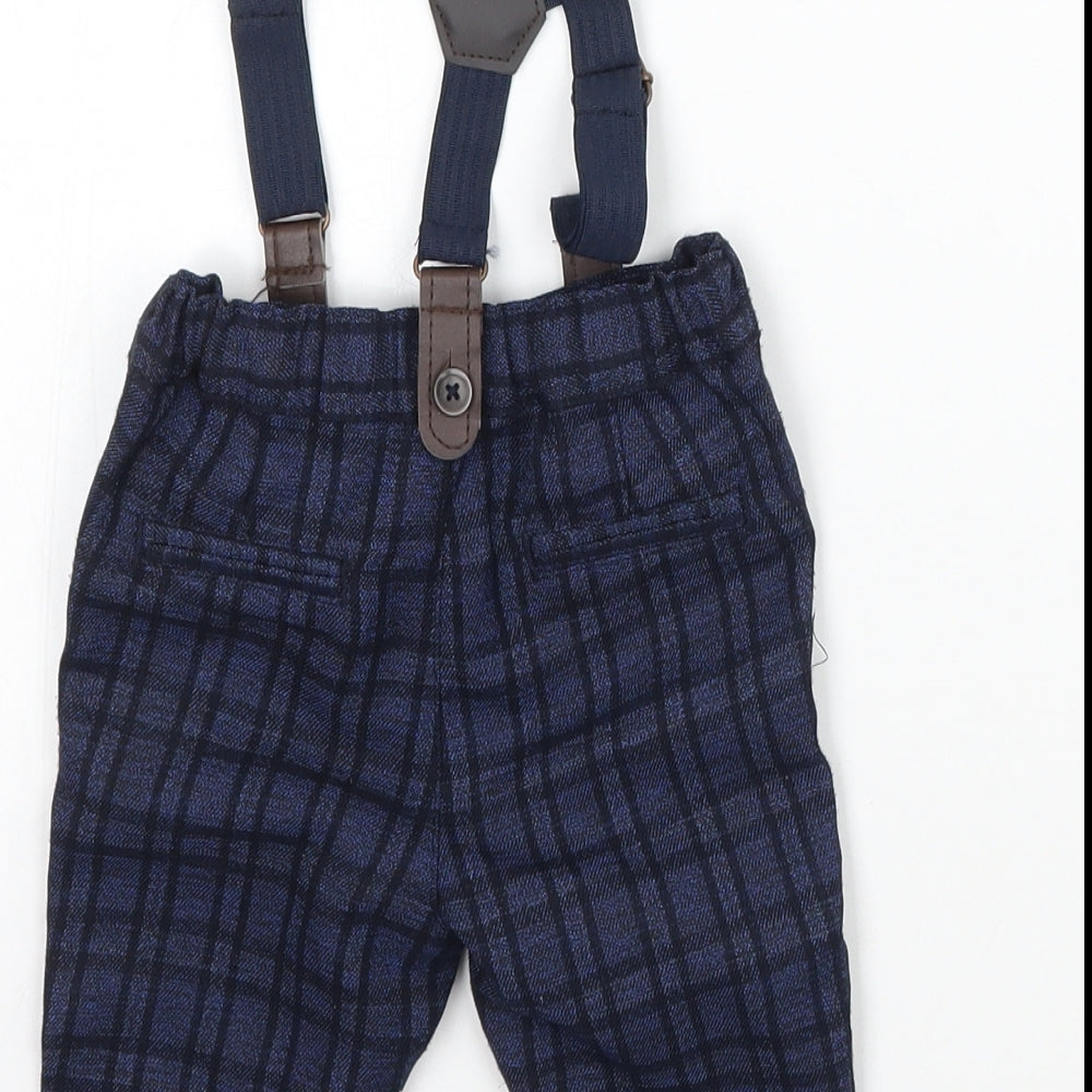 Primark Boys Blue Check  Capri Trousers Size 6-9 Months