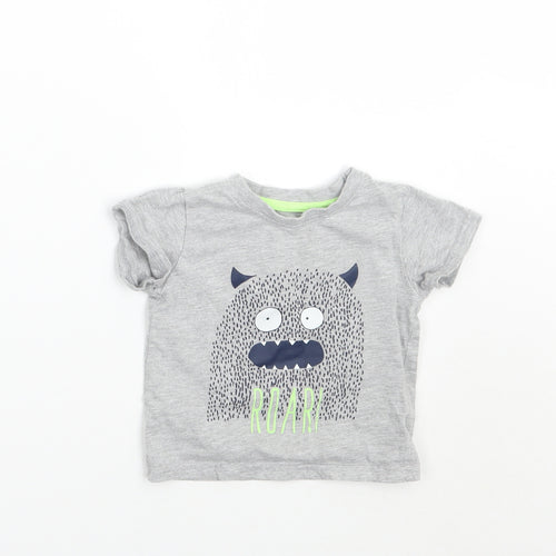 Primark Boys Grey   Basic T-Shirt Size 9-12 Months