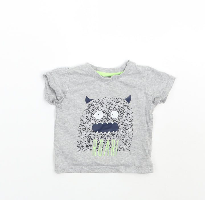 Primark Boys Grey   Basic T-Shirt Size 9-12 Months