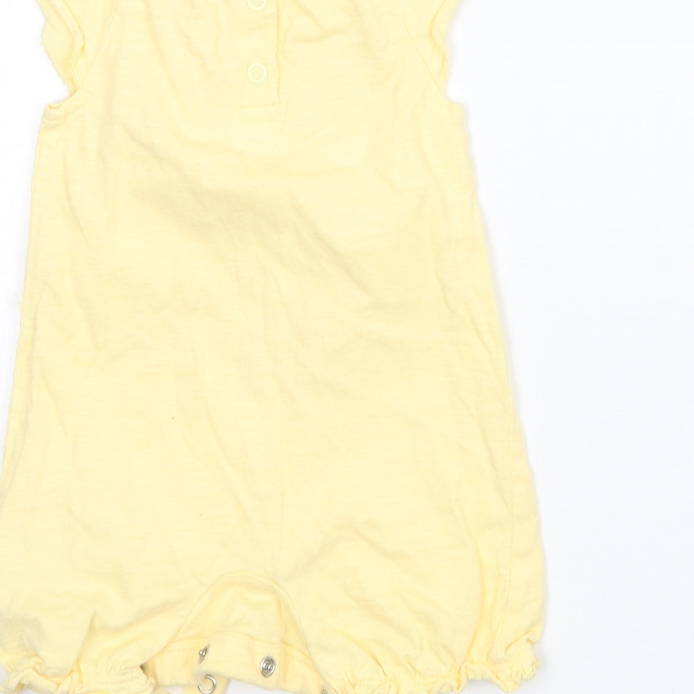 F&F Girls Yellow   Babygrow One-Piece Size 0-3 Months