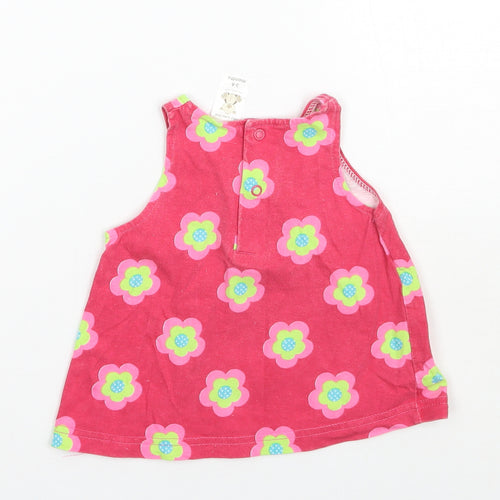 Baby Time Bear Girls Pink Floral  Basic T-Shirt Size 3-6 Months
