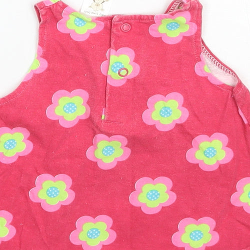 Baby Time Bear Girls Pink Floral  Basic T-Shirt Size 3-6 Months