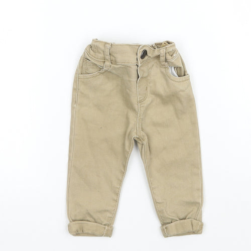 Denim & Co. Boys Beige   Cargo Jeans Size 3-6 Months
