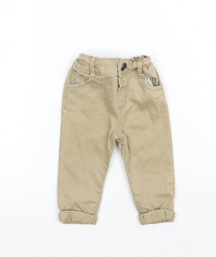 Denim & Co. Boys Beige   Cargo Jeans Size 3-6 Months