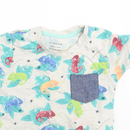 Primark Baby Grey Animal Print  Basic T-Shirt Size 18-24 Months