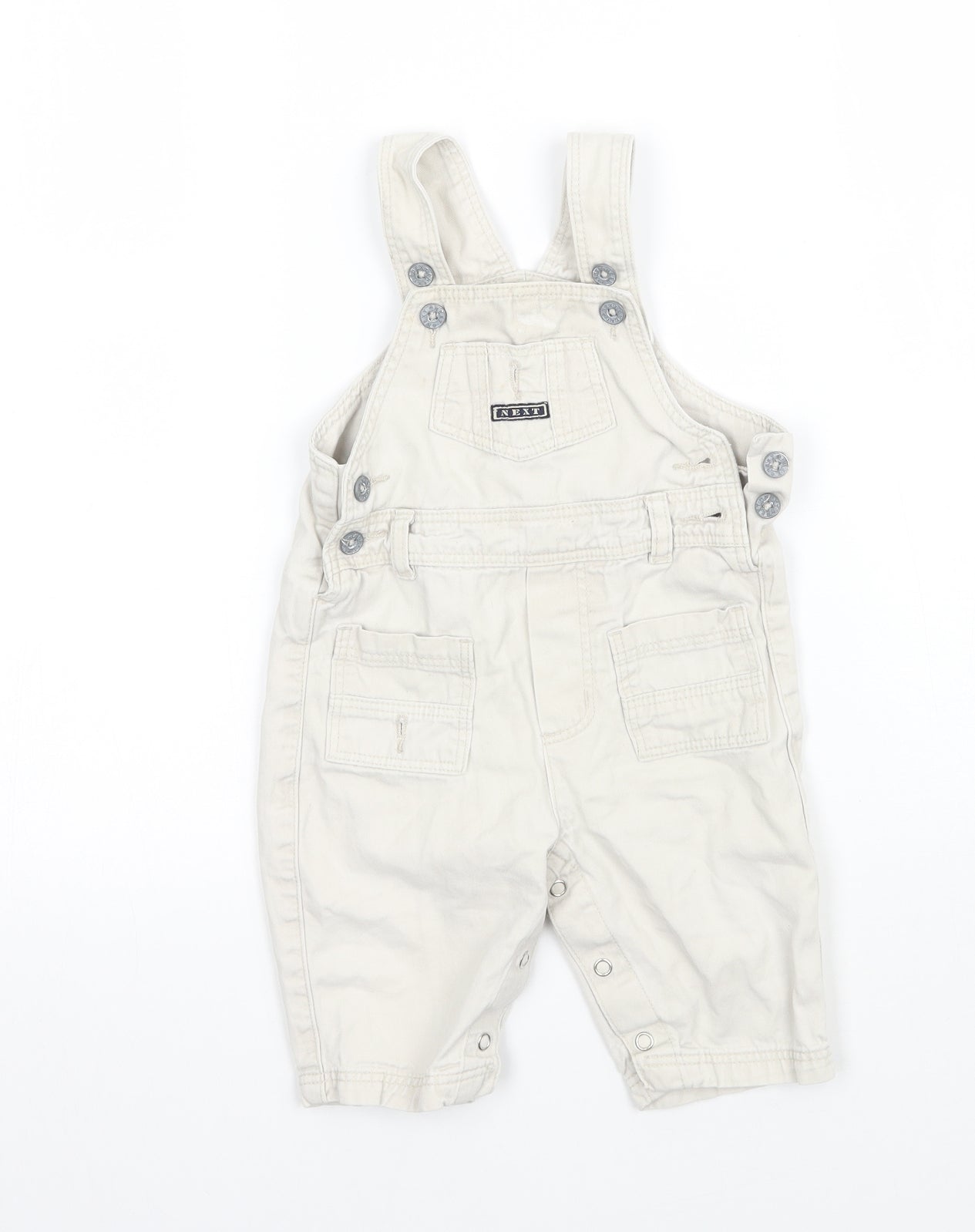 NEXT Boys Ivory   Dungaree One-Piece Size 6-9 Months