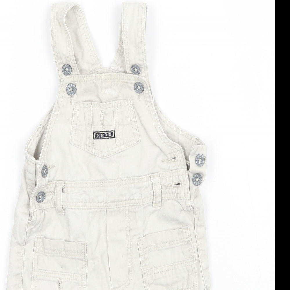 NEXT Boys Ivory   Dungaree One-Piece Size 6-9 Months