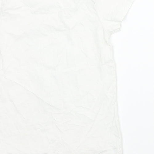 TU Girls White Animal Print  Basic T-Shirt Size 7-8 Years