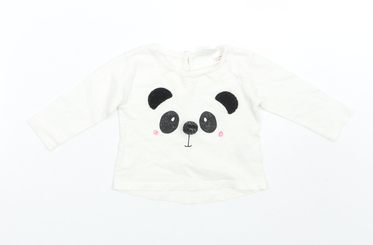 Zara Girls White   Basic T-Shirt Size 9-12 Months