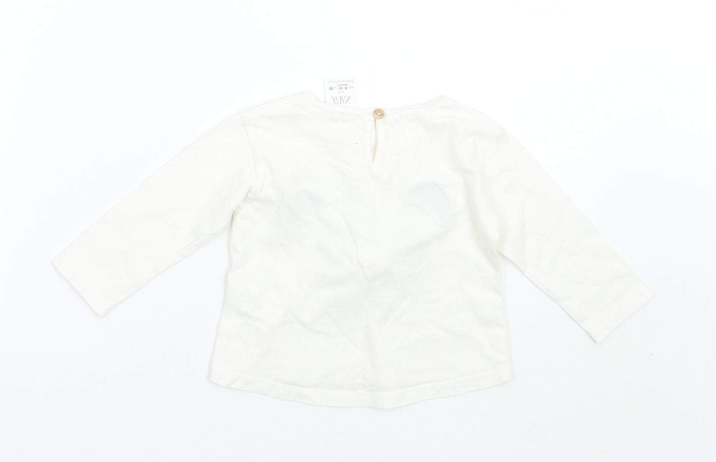 Zara Girls White   Basic T-Shirt Size 9-12 Months