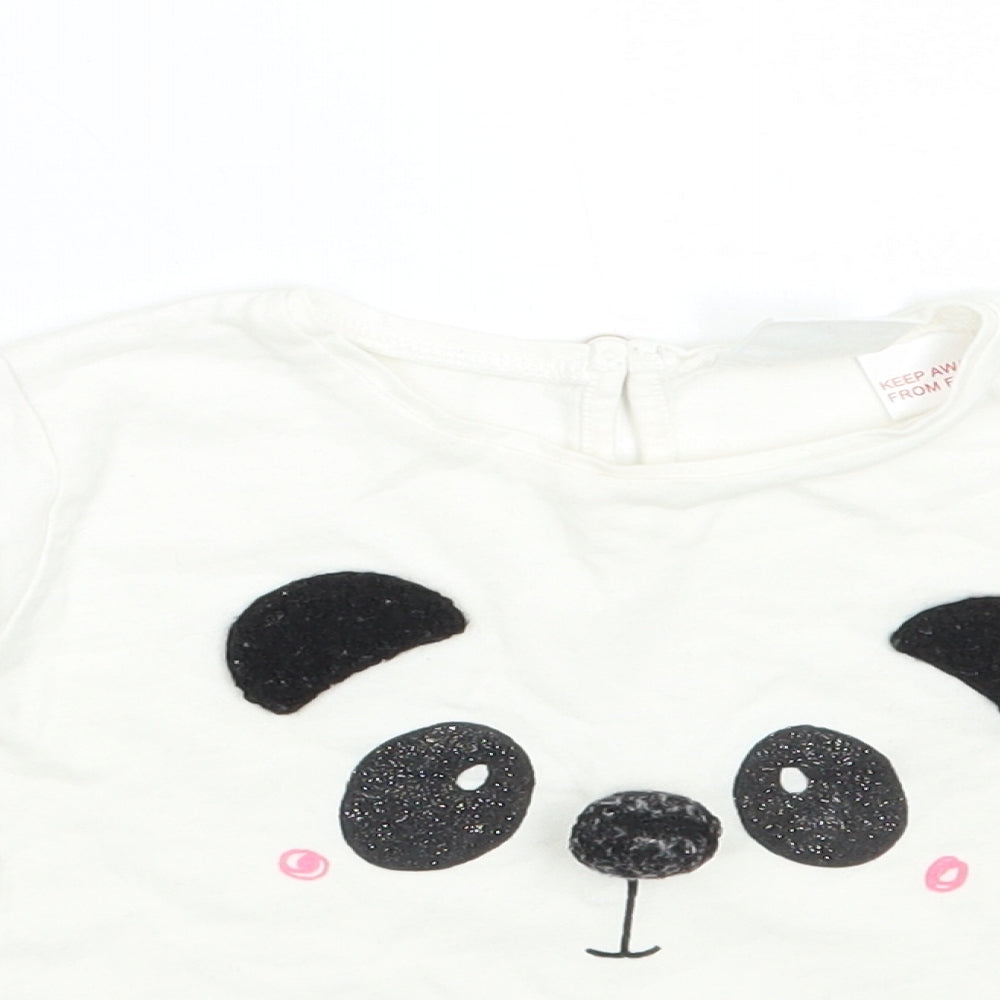 Zara Girls White   Basic T-Shirt Size 9-12 Months