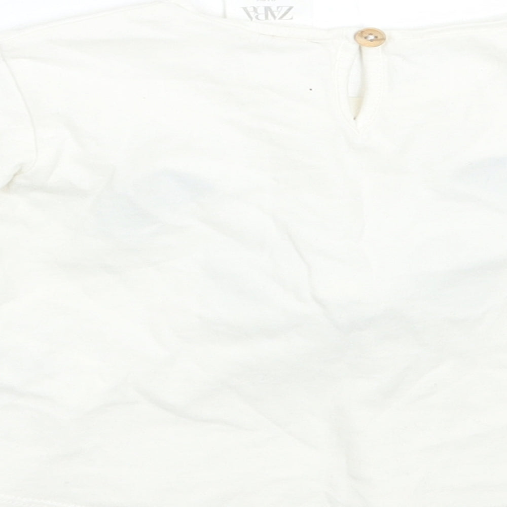 Zara Girls White   Basic T-Shirt Size 9-12 Months