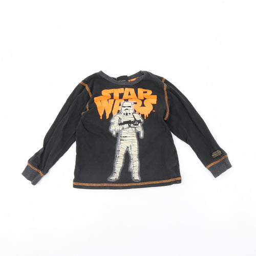 TU Boys Grey Solid   Pyjama Top Size 5 Years  - Star wars