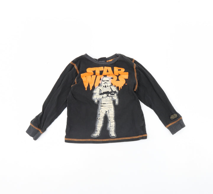 TU Boys Grey Solid Pyjama Top Size 5 Years - Star wars