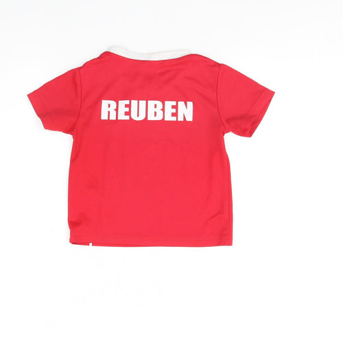 manav Boys Red   Basic T-Shirt Size 5 Years  - Wales/ personalised Reuben