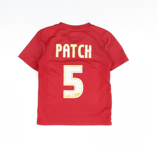 Preworn Boys Red   Basic Polo Size 6 Years  - patch