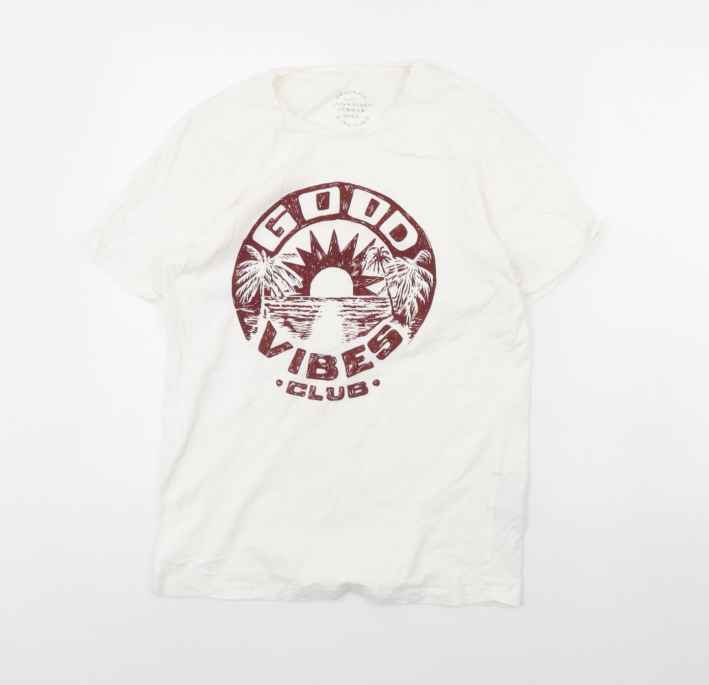 JACK & JONES Mens White    T-Shirt Size S