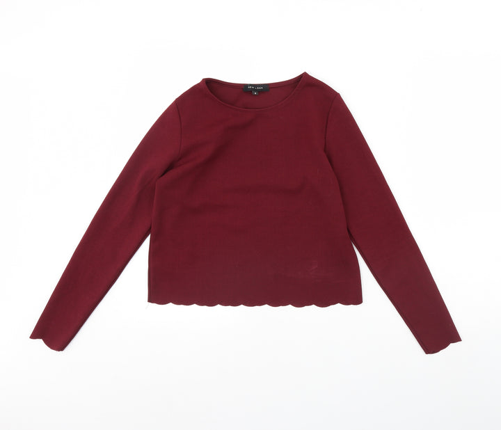 New Look Womens Red Basic Blouse Size 8