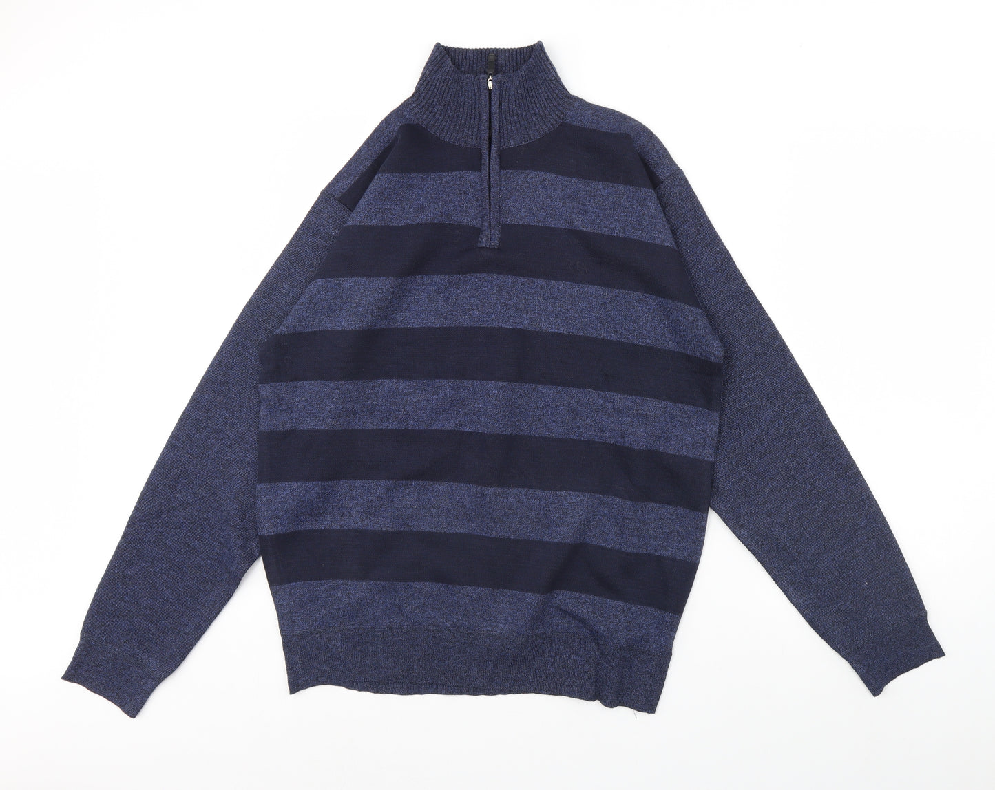 Preworn Mens Blue   Henley Jumper Size XL