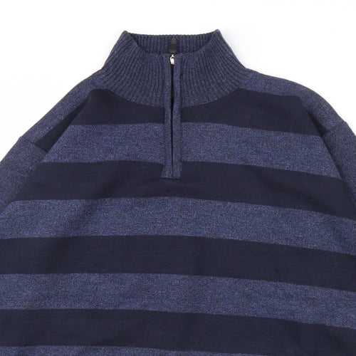 Preworn Mens Blue   Henley Jumper Size XL