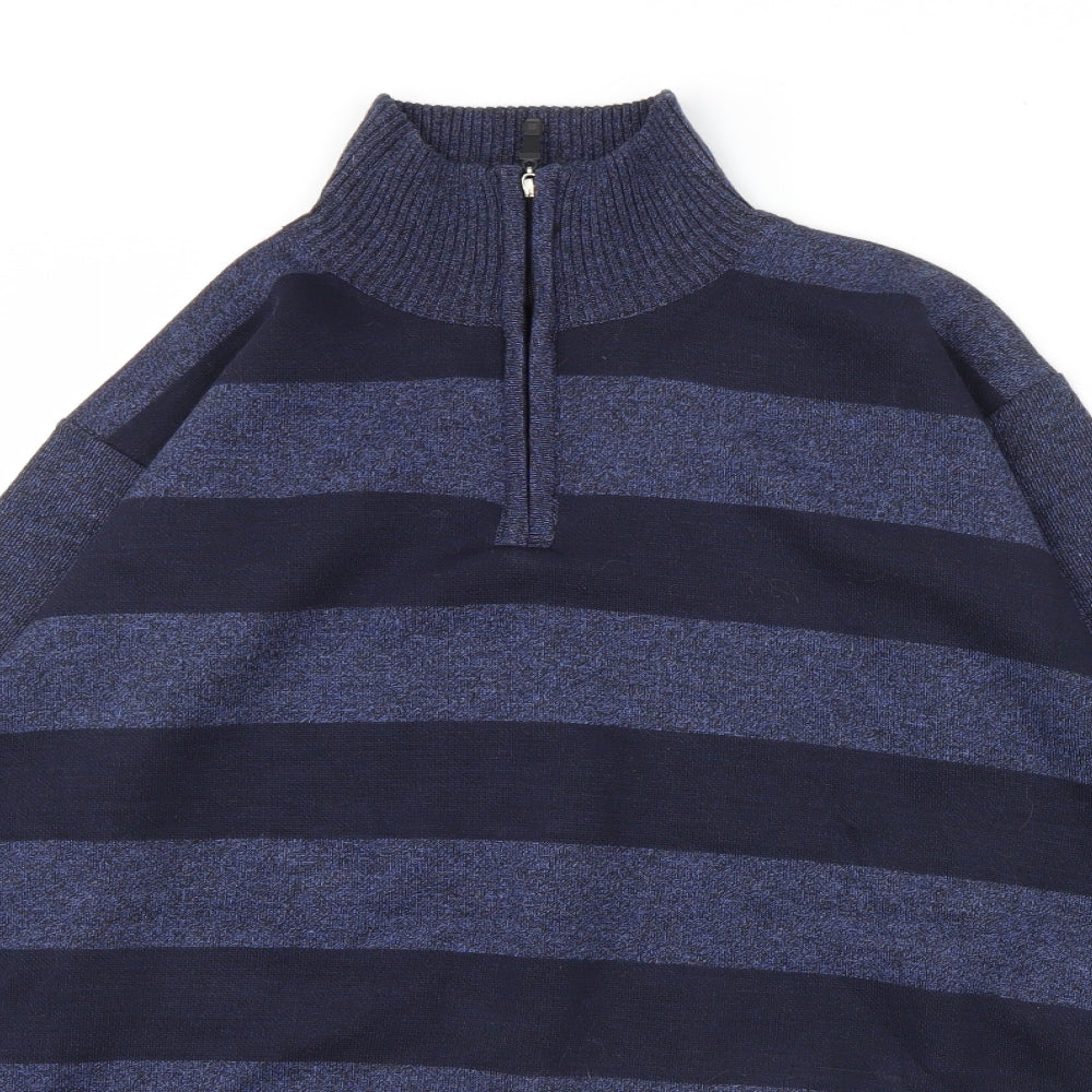 Preworn Mens Blue   Henley Jumper Size XL