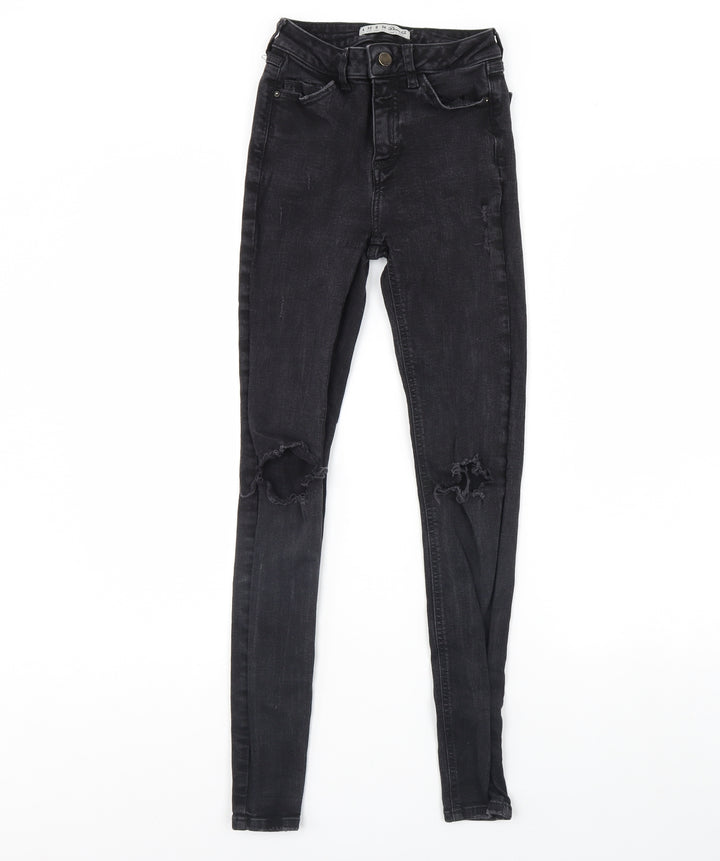 Denim & Co Womens Black Denim Skinny Jeans Size 4 L28 in
