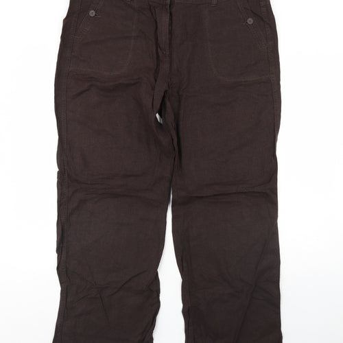 m&s Womens Brown   Trousers  Size 16 L30 in
