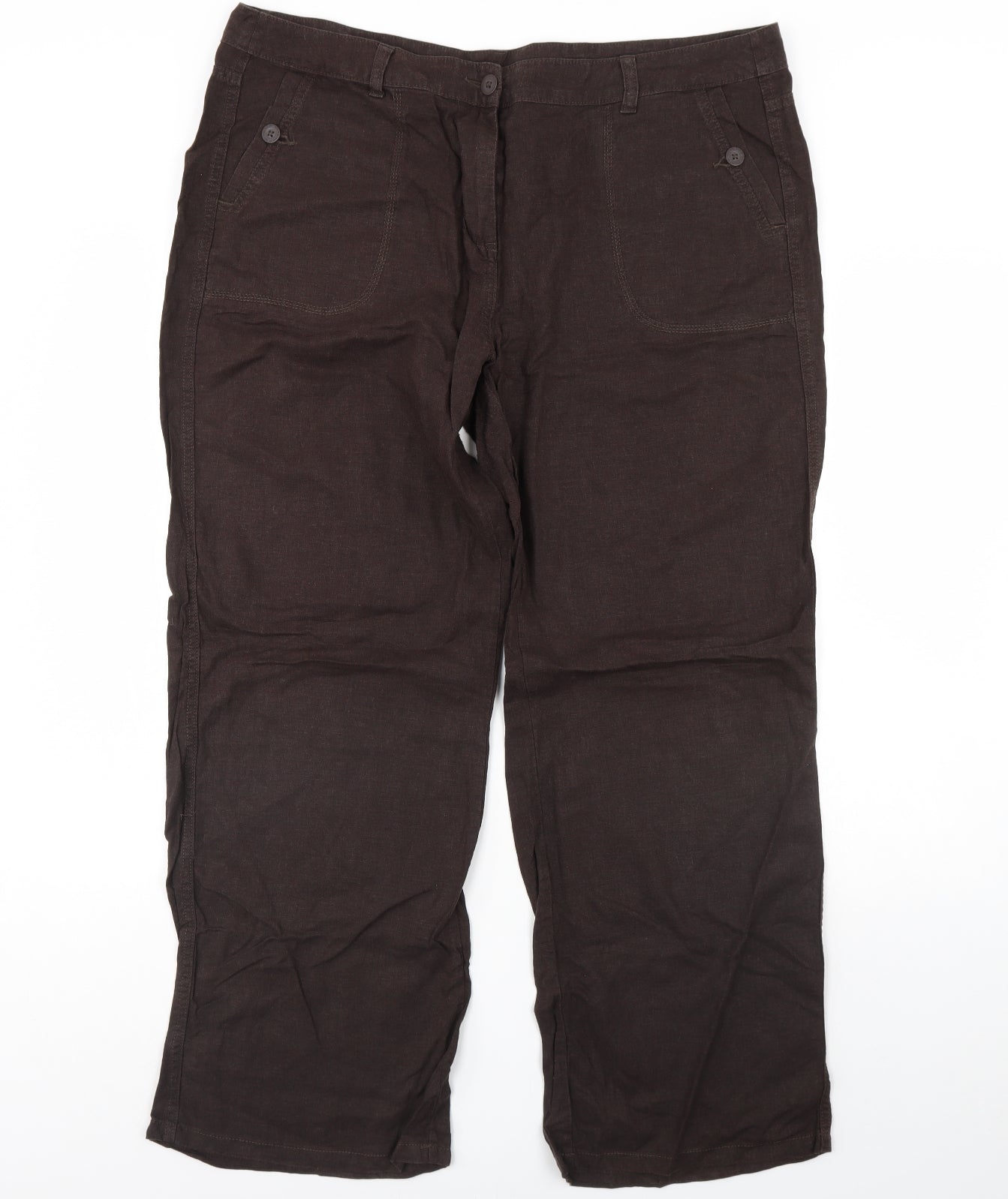 m&s Womens Brown   Trousers  Size 16 L30 in