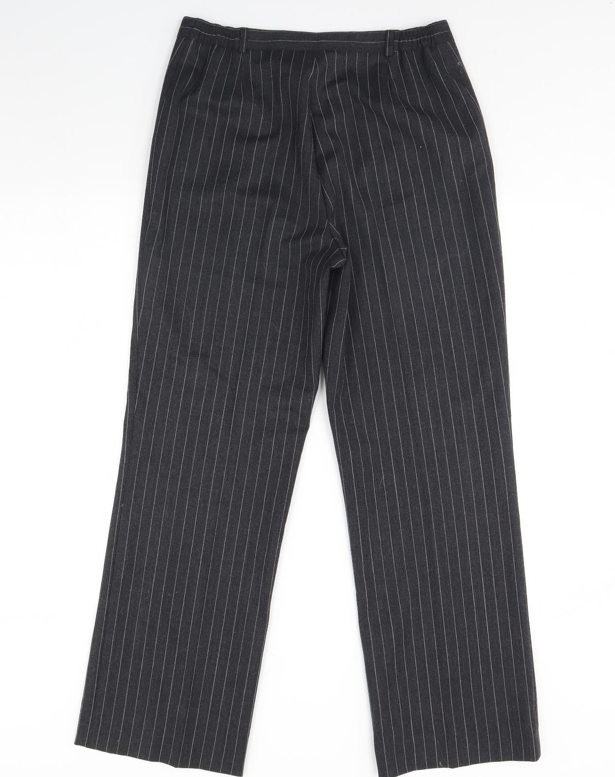 Damart Womens Grey Striped  Trousers  Size 12 L30 in