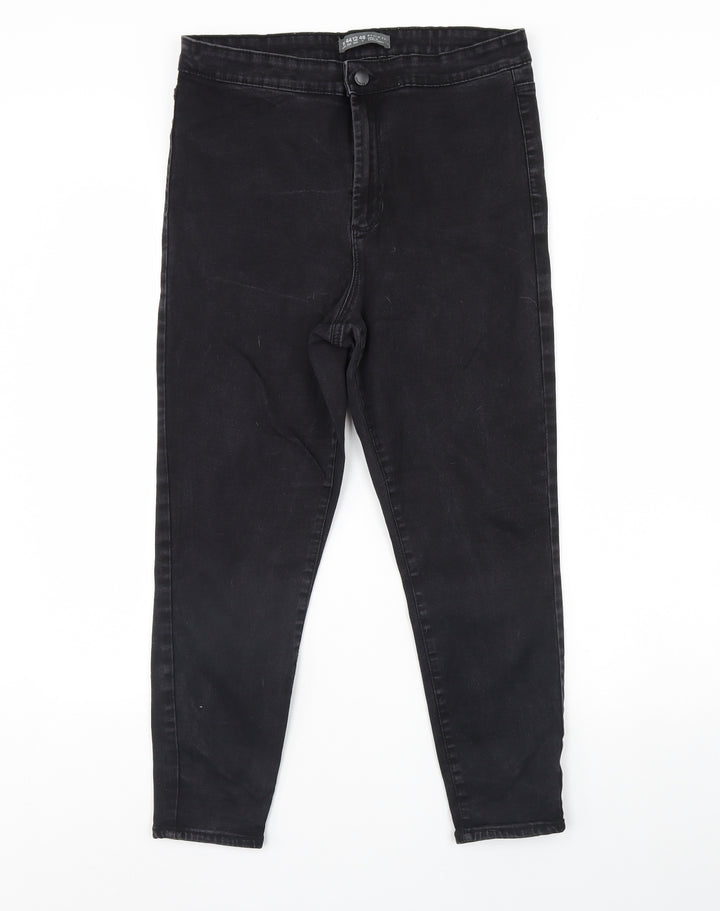Denim & Co. Womens Black Denim Skinny Jeans Size 14 L26 in