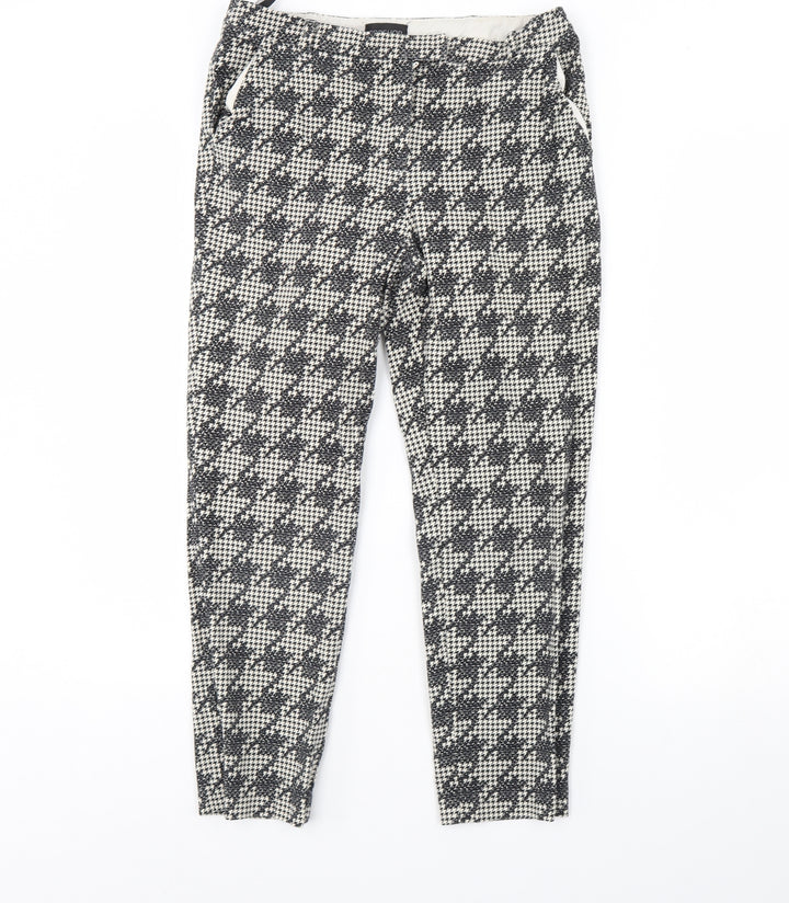 Topshop Womens Blue Herringbone Trousers Size 10 L28 in