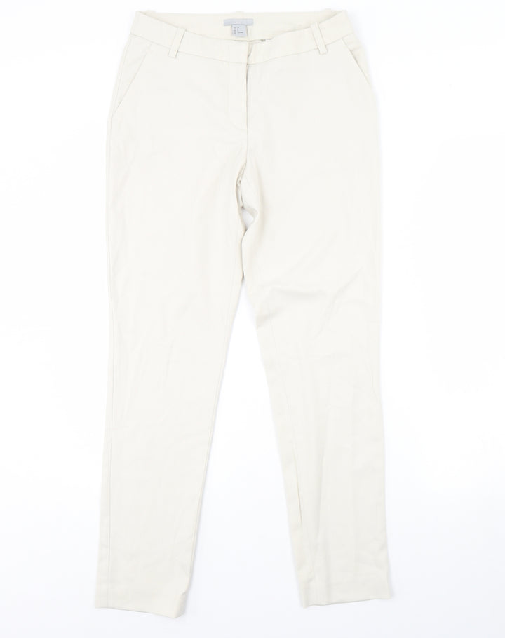 H&M Womens Ivory Trousers Size 6 L30 in
