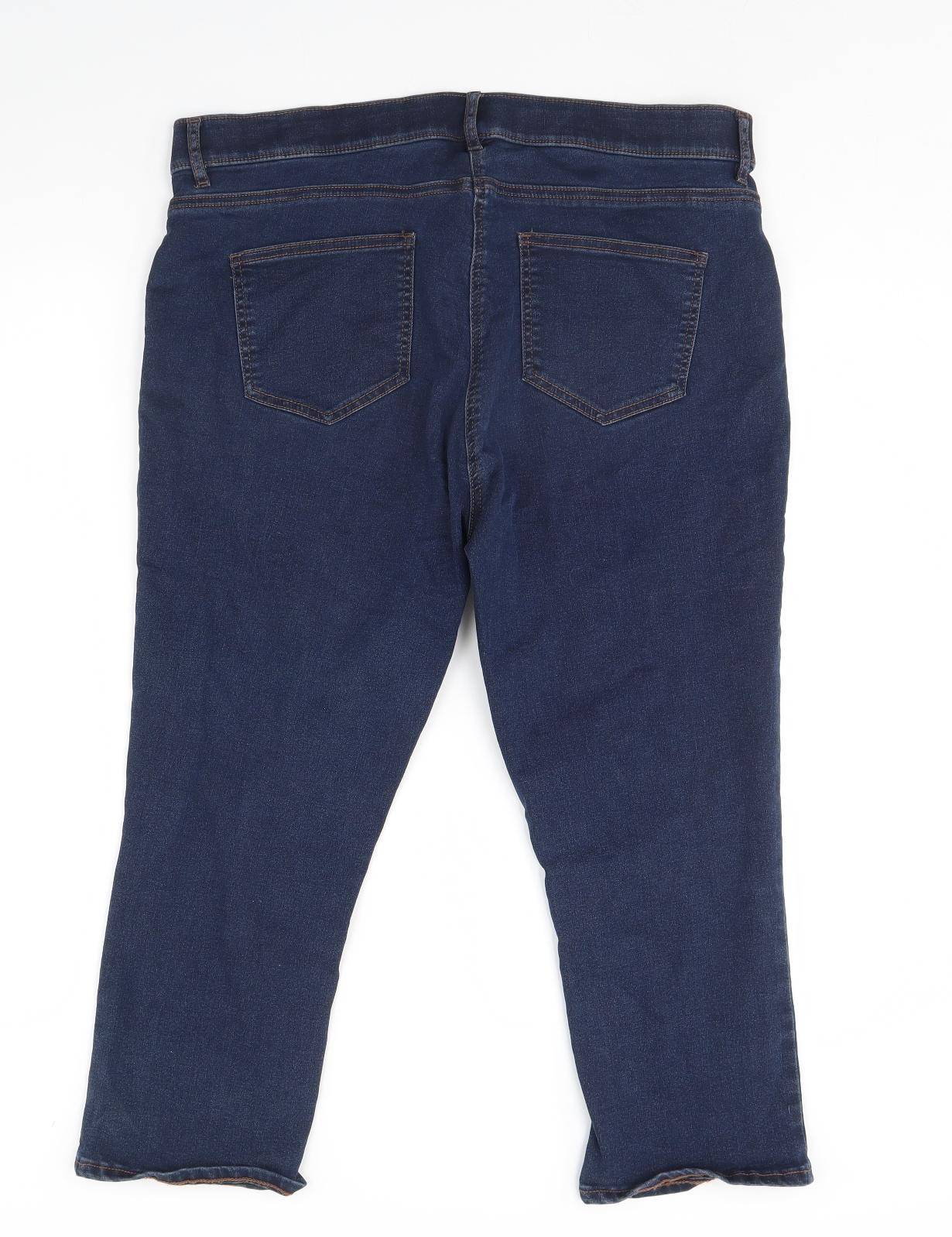 George Womens Blue  Denim Cropped Jeans Size 18 L23 in