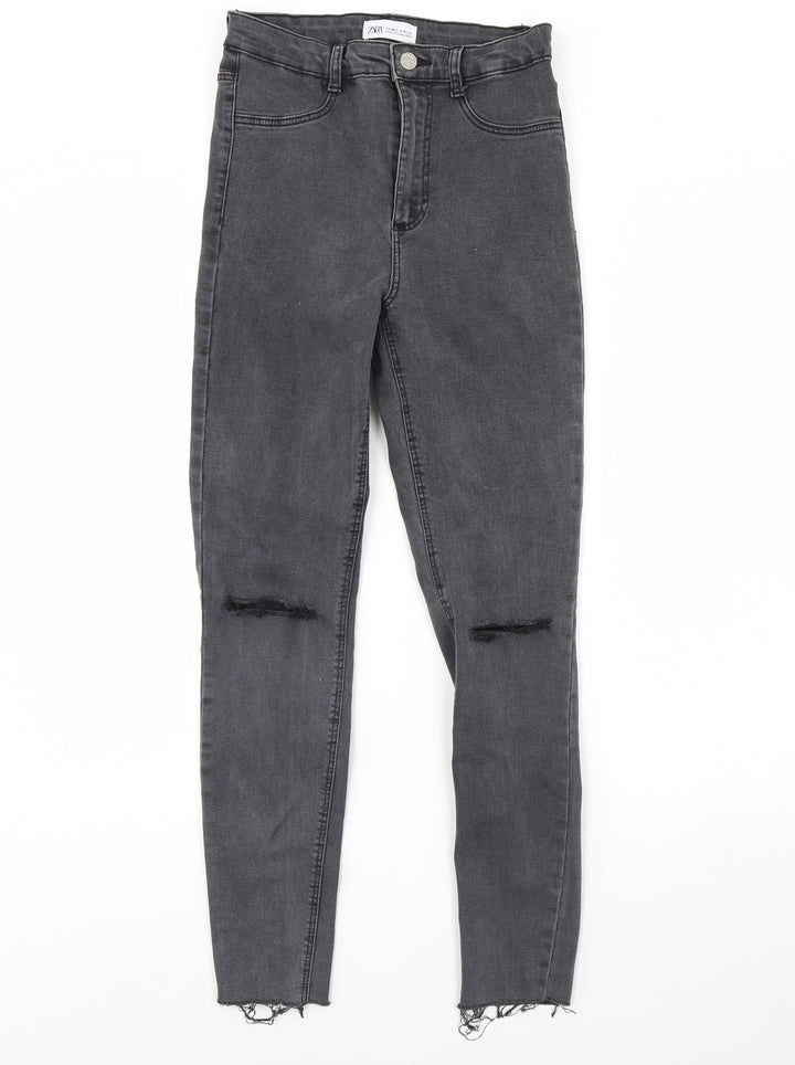 Zara Womens Grey Denim Skinny Jeans Size 8 L29 in