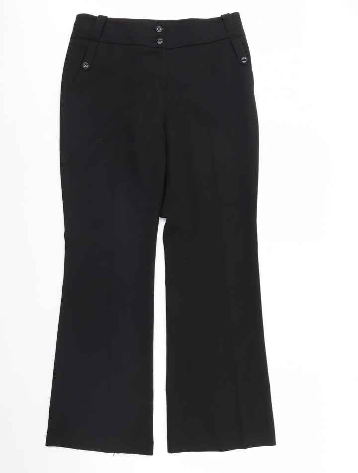 Wallis Womens Black Trousers Size 12 L32 in