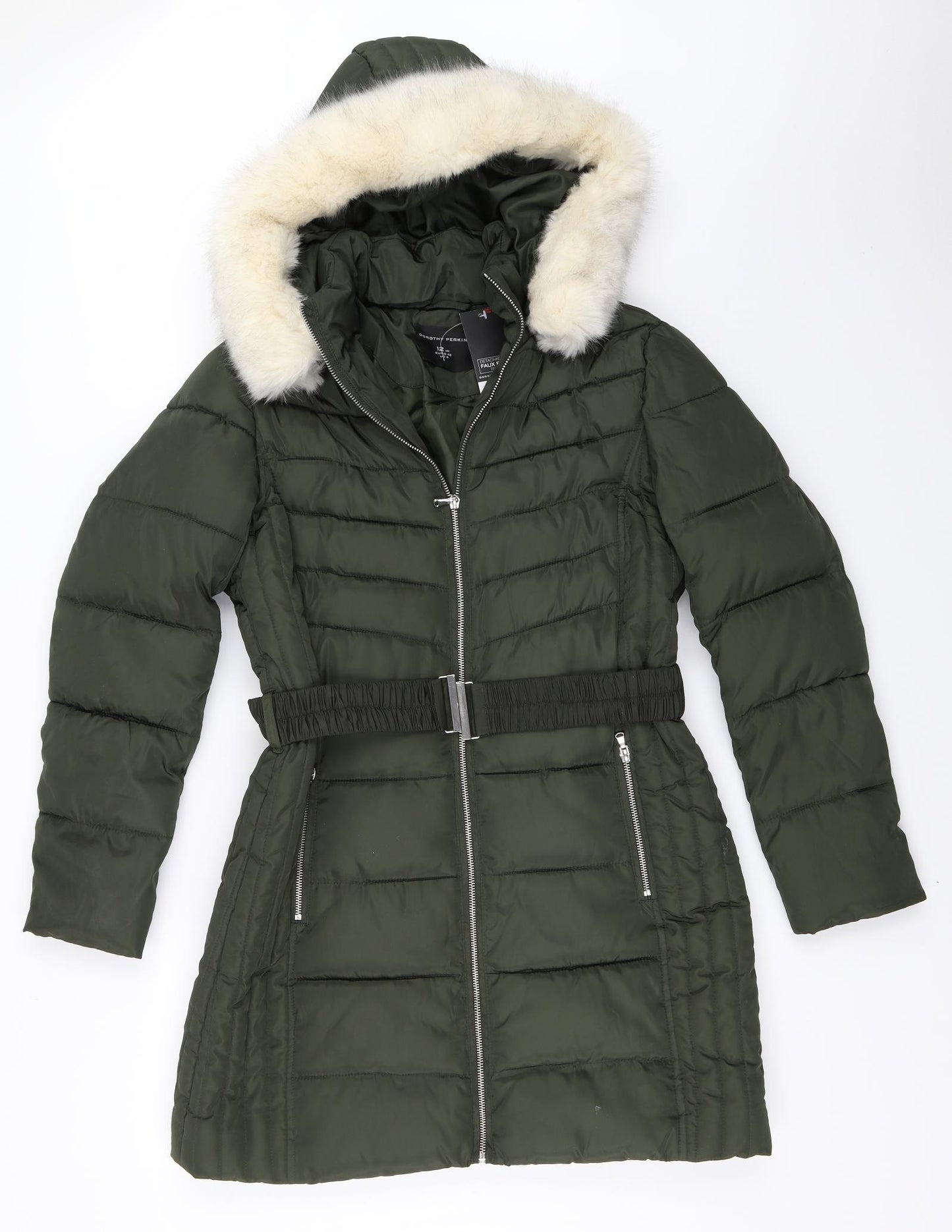 Dorothy Perkins Womens Green   Puffer Jacket Coat Size 12