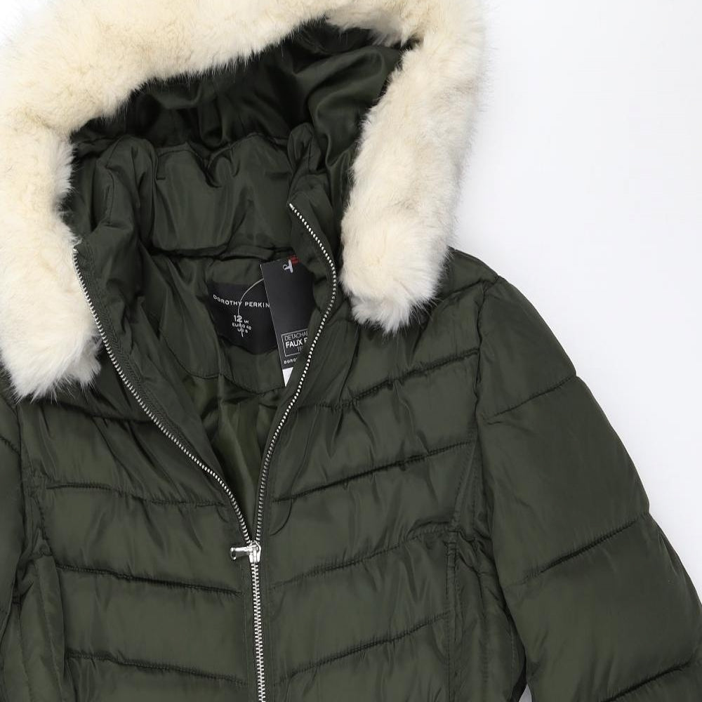 Dorothy Perkins Womens Green   Puffer Jacket Coat Size 12