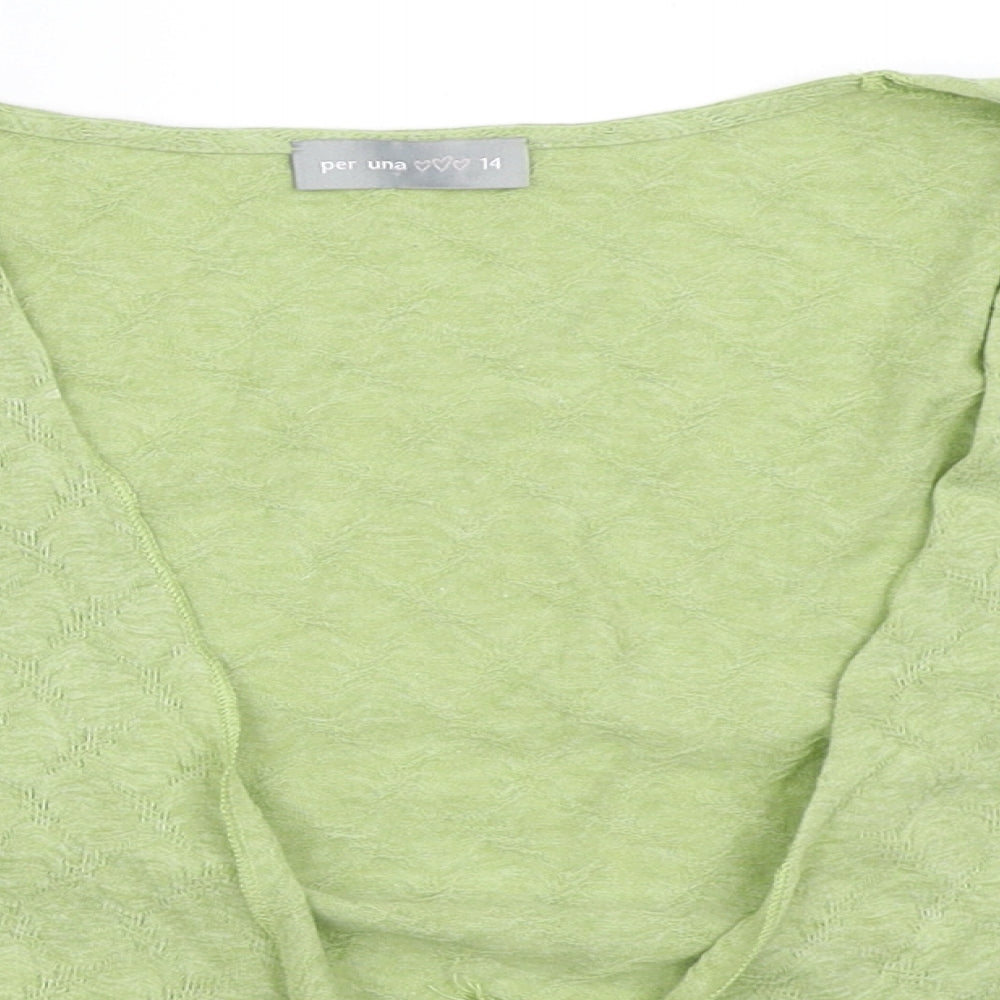 Per Una Womens Green   Cardigan Jumper Size 14