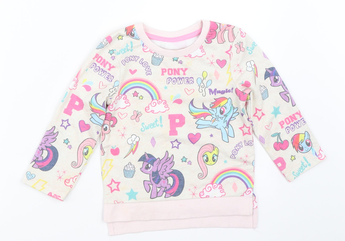 Nutmeg Girls Beige Solid  Top Pyjama Top Size 2-3 Years  - my little pony